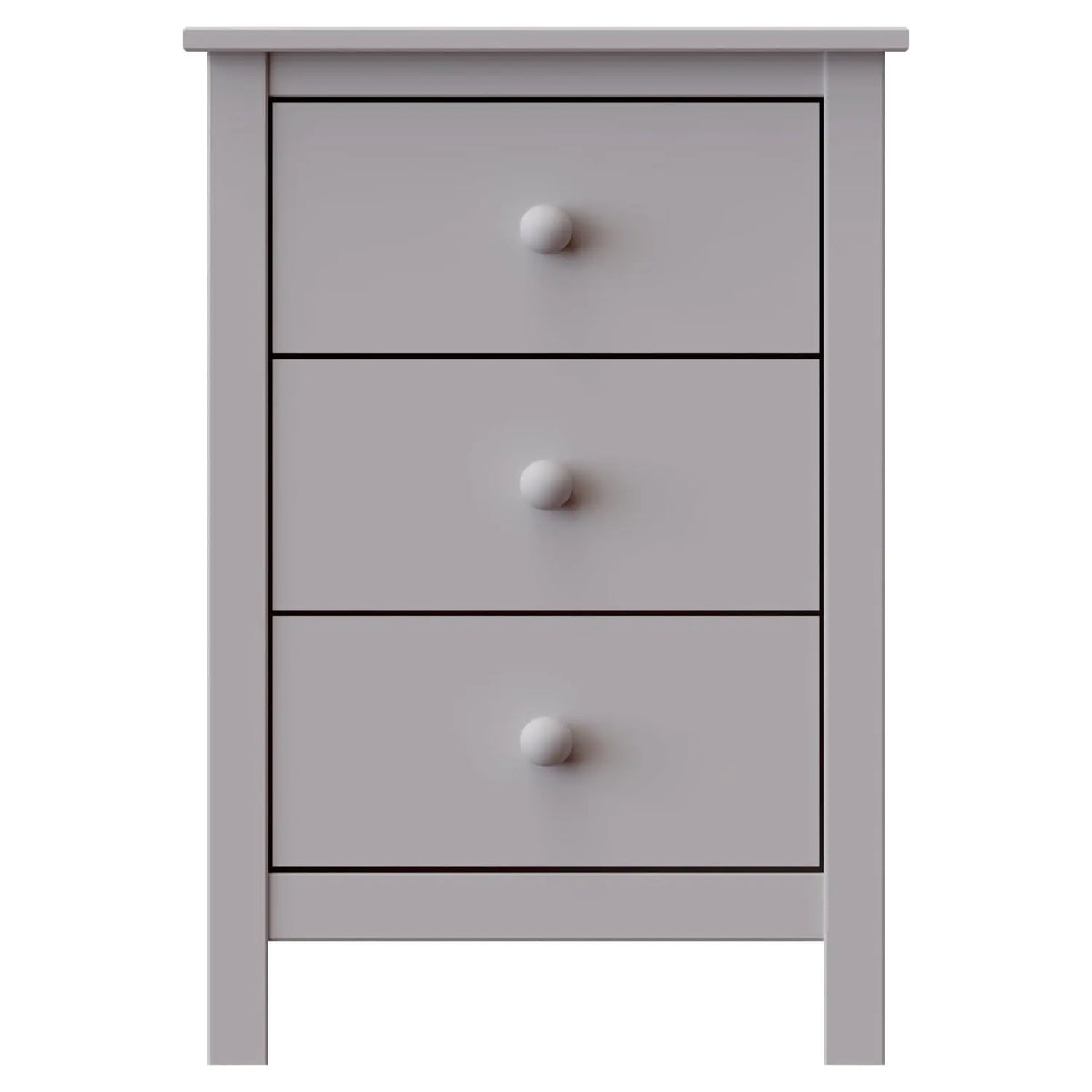 Tall Nightstand with 3 Drawers - Solid Pine Wood Table  Gray...