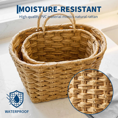 Set Of 2 Handwoven Wicker Baskets