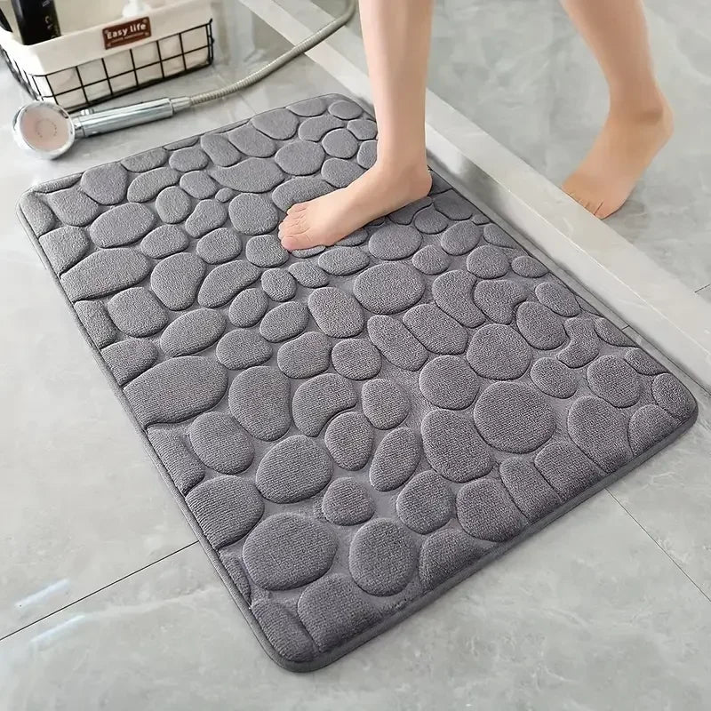 Non Slip Bathroom Mat Cobblestone Pattern, Absorbent, Machine Washable.....