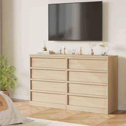 4 Drawer Nightstand Wooden Bedside Table With Large Storage