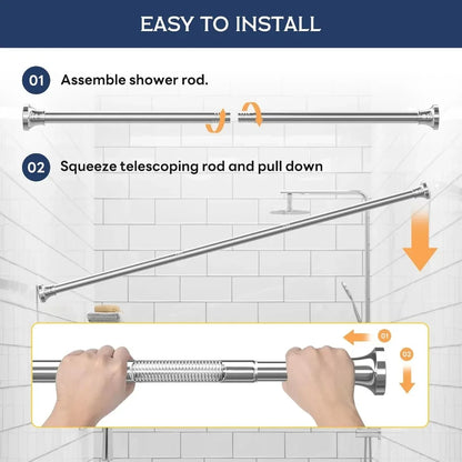 Stainless Steel Tension Shower Curtain Rod, 31-80 Inches, Heavy Duty, No-Drill for Bathroom, Kitchen, Closet.....