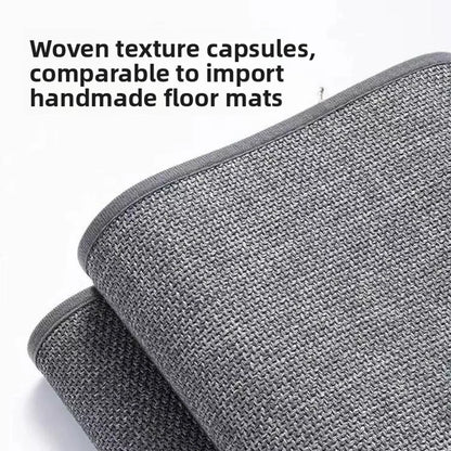 Square Bathroom Mat, Woven-Look Absorbent Rug with Non-Slip
