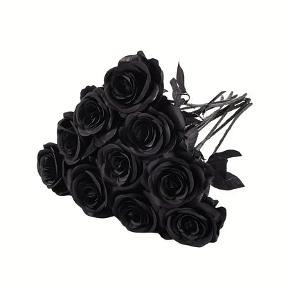 Artificial Black Roses  Long Stem, with No Container