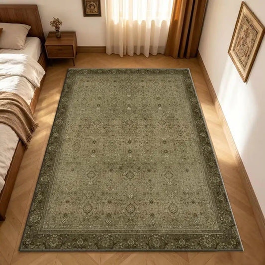 Olive Antique Rug, Soft & Comfortable, Machine Washable, Indoor, Outdoor  Mat