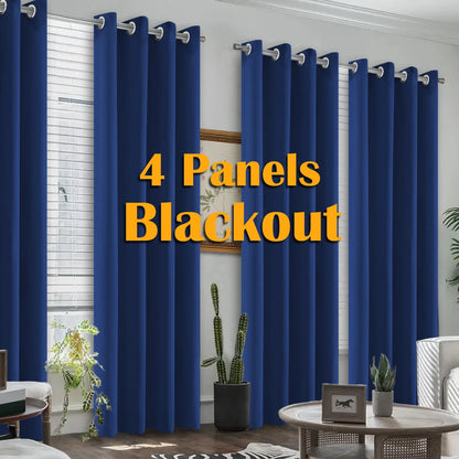 4PCS Blackout Curtains, Heat-Insulated Grommet Curtains For Darkening, 6 Colors, Many Sizes.....