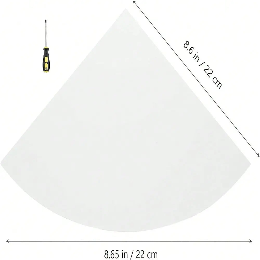5-Piece White Floating Corner Shelf, Wall Mount Durable Plastic Construction, Non-Hole