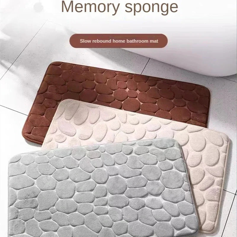 Non Slip Bathroom Mat Cobblestone Pattern, Absorbent, Machine Washable.....