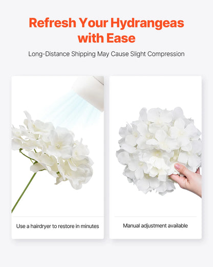 Artificial Flowers Real Looking White Silk Hydrangea Bulk