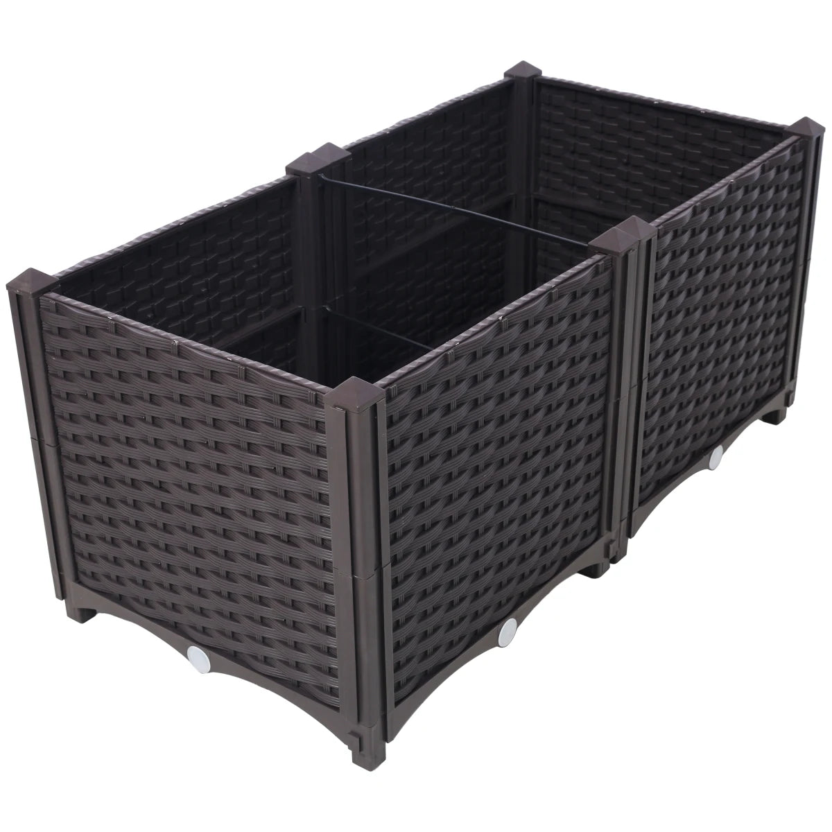 Deep Raised Garden Bed Plastic Planter Box, 15.7" L X 15.7" D X 14.7" H