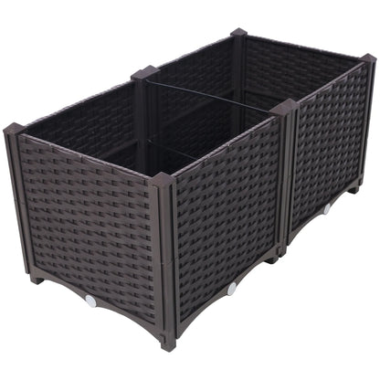 Deep Raised Garden Bed Plastic Planter Box, 15.7" L X 15.7" D X 14.7" H
