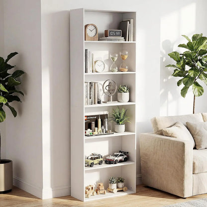 6-Tier Bookshelf, Floor Standing 71" Tall