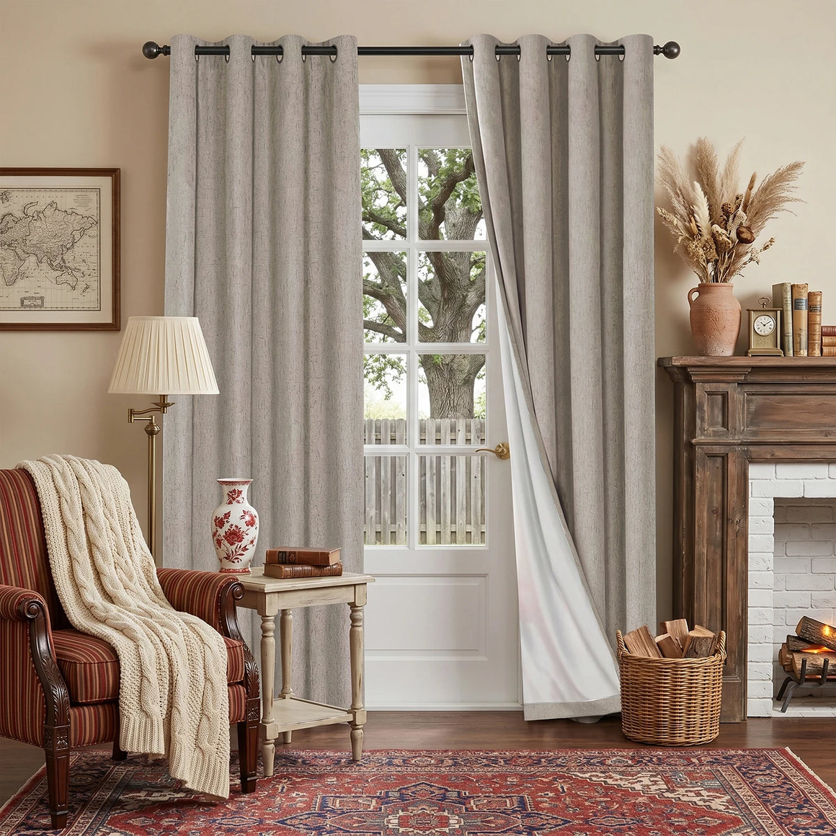 4 Colors, 2pcs  Blackout Curtains, Grommet Top ,4 Sizes, Noise Reduction, for Bedrooms, Living Rooms, Dining Rooms