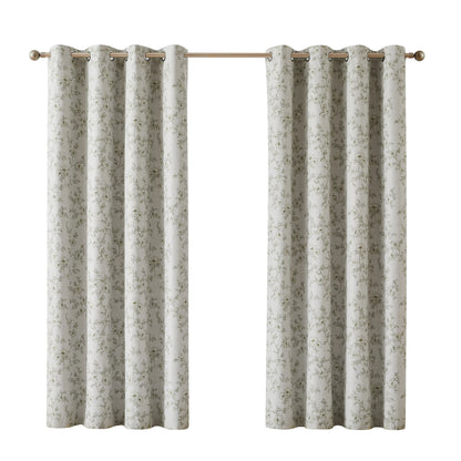 4 Sizes 2 Panels Floral Print Blackout Curtains, Grommet Top, 4 Colors.....