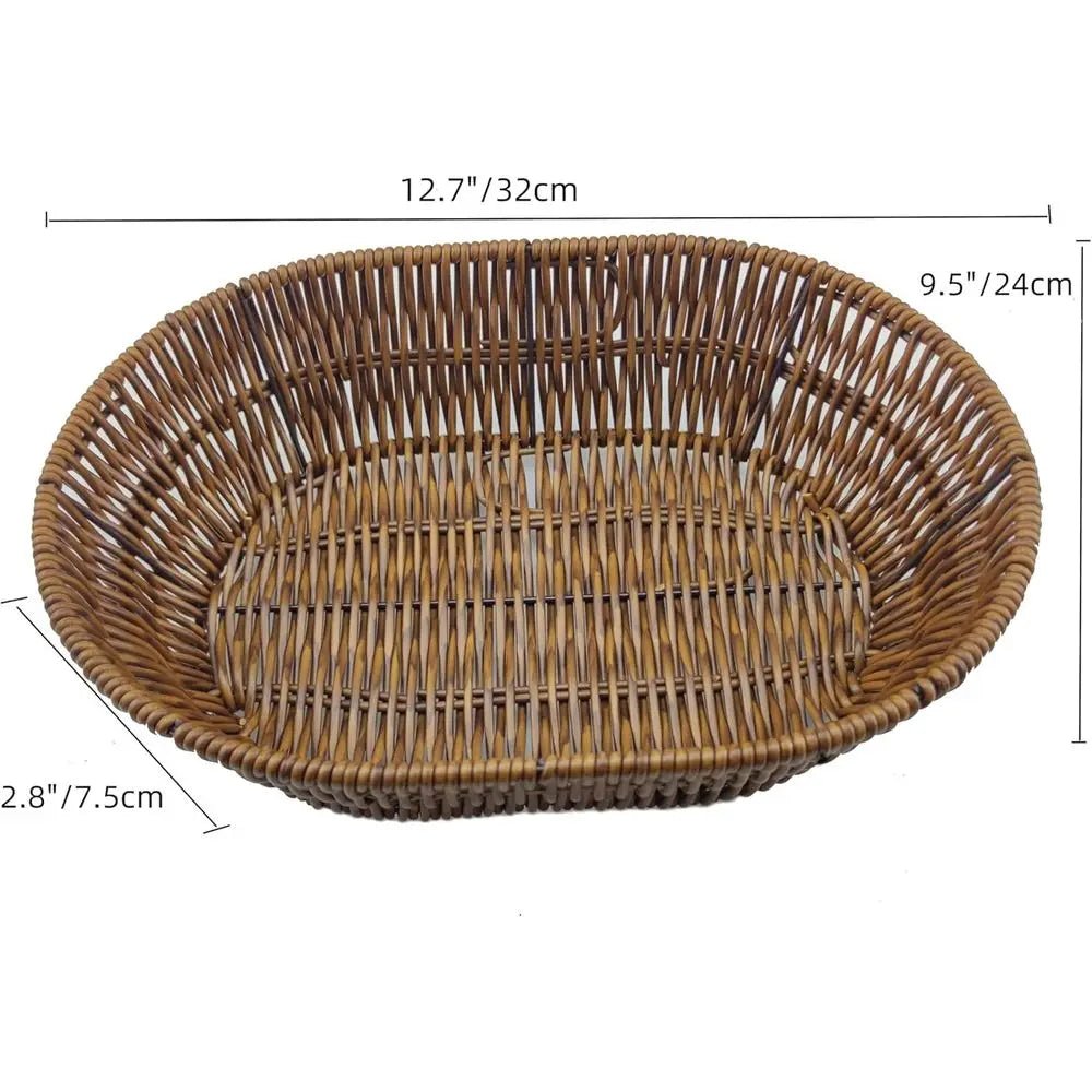Handwoven Rattan Wicker Bread Basket...