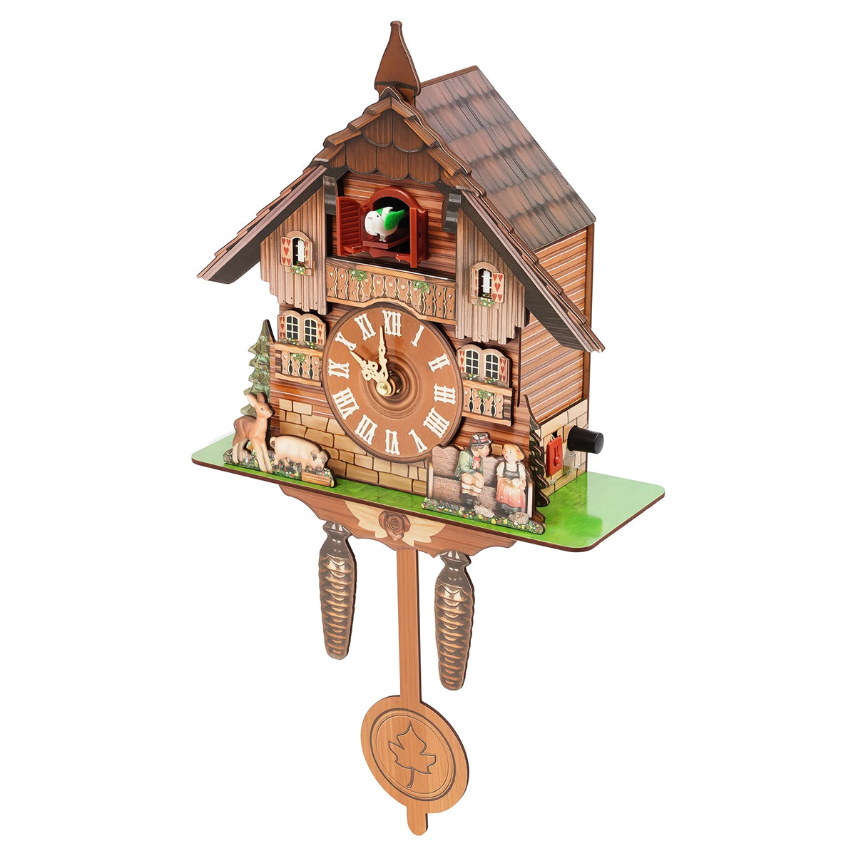 Vintage Wooden Cuckoo Wall Clock with Bird Chime, 25*10*50cm, AA Battery Needed....