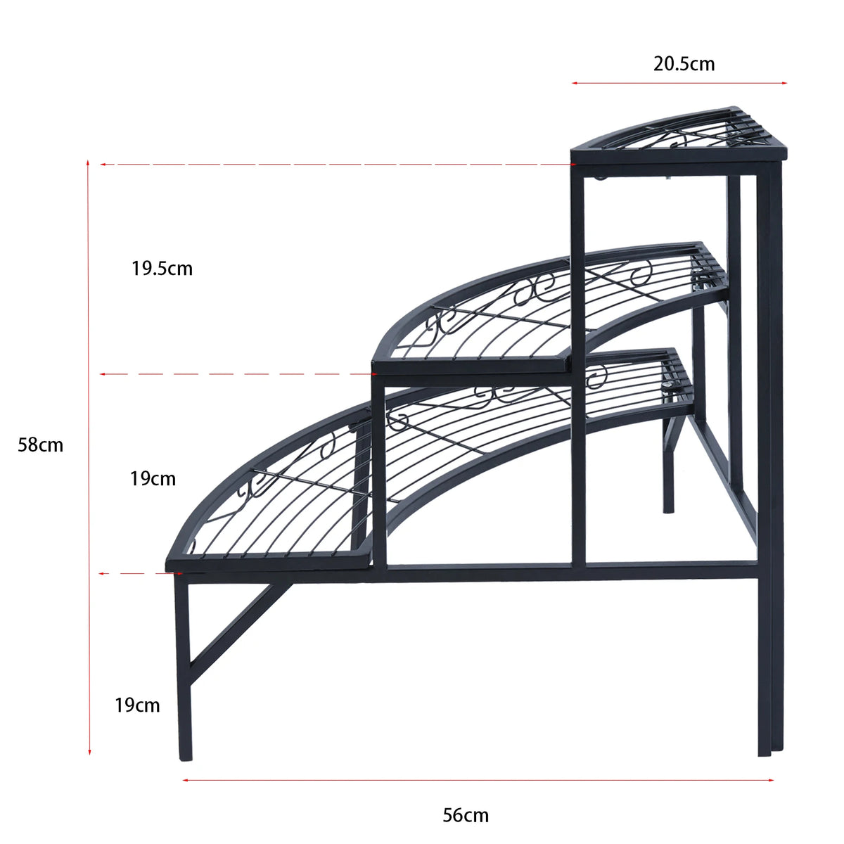 3-Tier Metal Corner Plant Stand for Indoor Outdoor, 22.2x23 inch's