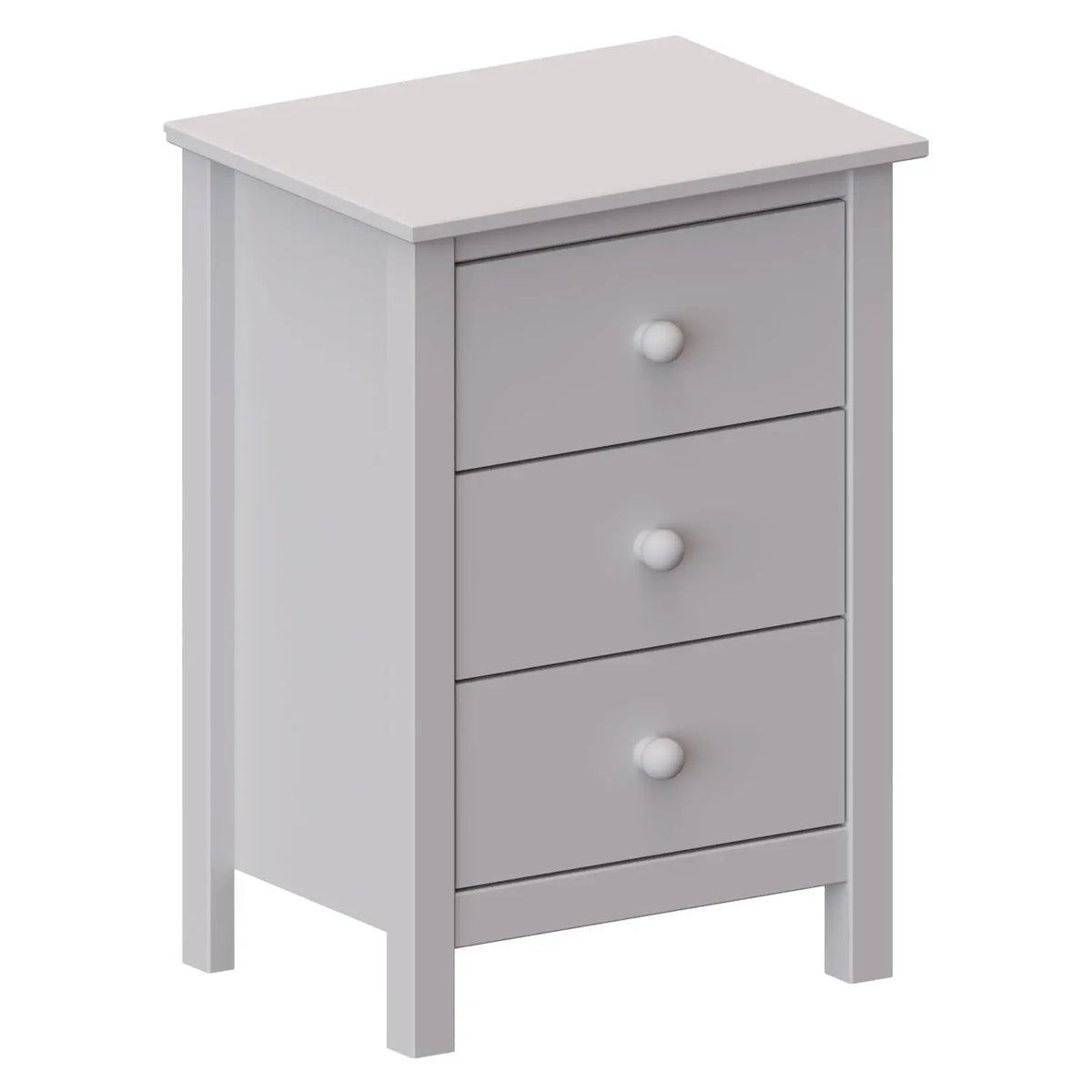 Tall Nightstand with 3 Drawers - Solid Pine Wood Table  Gray...