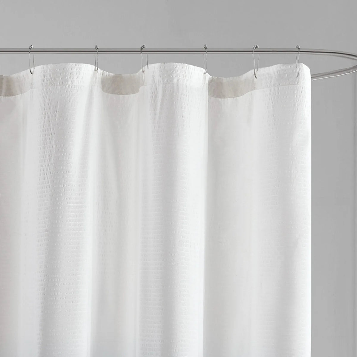 Shadow Printed Seersucker Shower Curtain Grey 72x72" Liner 12 Grommet Rust Proof Washable Machine Waterproof