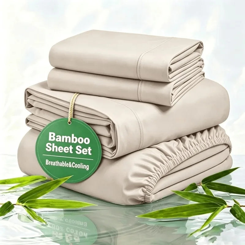 3pcs/4PCS Cooling Satin Bed Sheet Set, Shrink-Resistant, Fade-Resistant, Hypoallergenic, Breathable, Flat Sheet & Fitted Sheet & Pillow Cases
King, Queen, Full, Twin