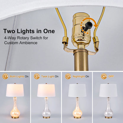 28/25 inch  Luxury Table Lamp Opal Glass