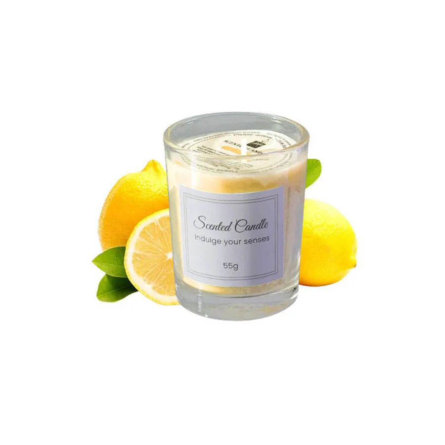 Candle Premium Gift Box Glass Handmade Soy Wax Smokeless, 6 Colors...