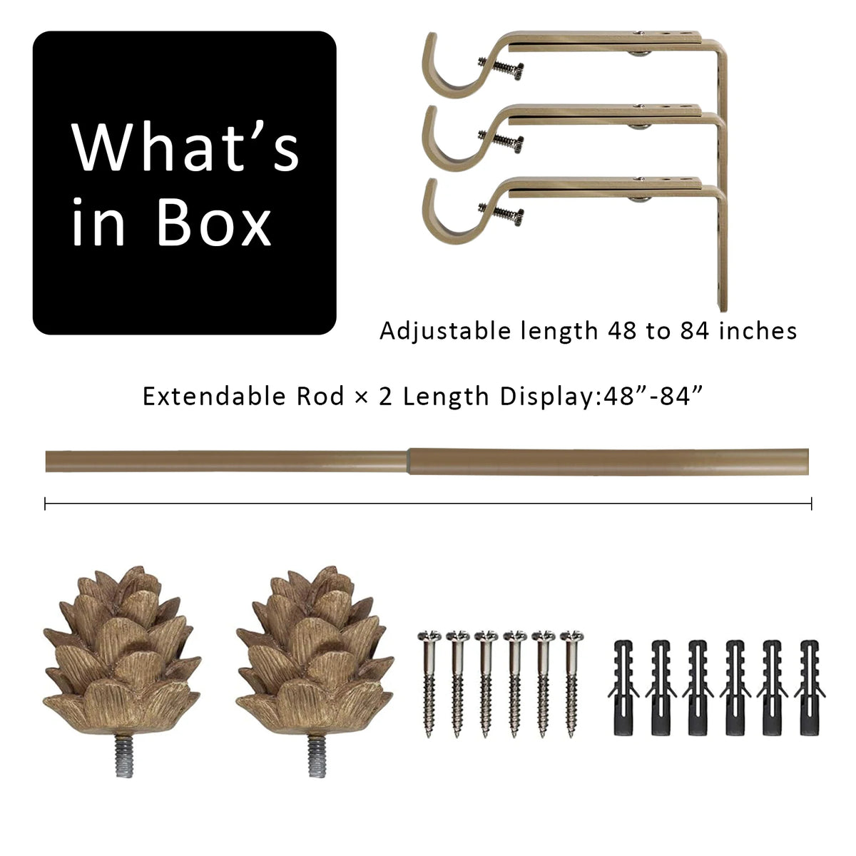 Heavy Duty Adjustable Curtain Rod，28 to 120 Inches, 3/4 Inch Single, 3 Colors, 3 Sizes....
