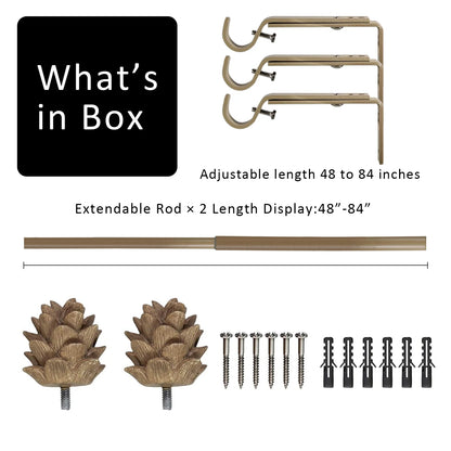 Heavy Duty Adjustable Curtain Rod，28 to 120 Inches, 3/4 Inch Single, 3 Colors, 3 Sizes....