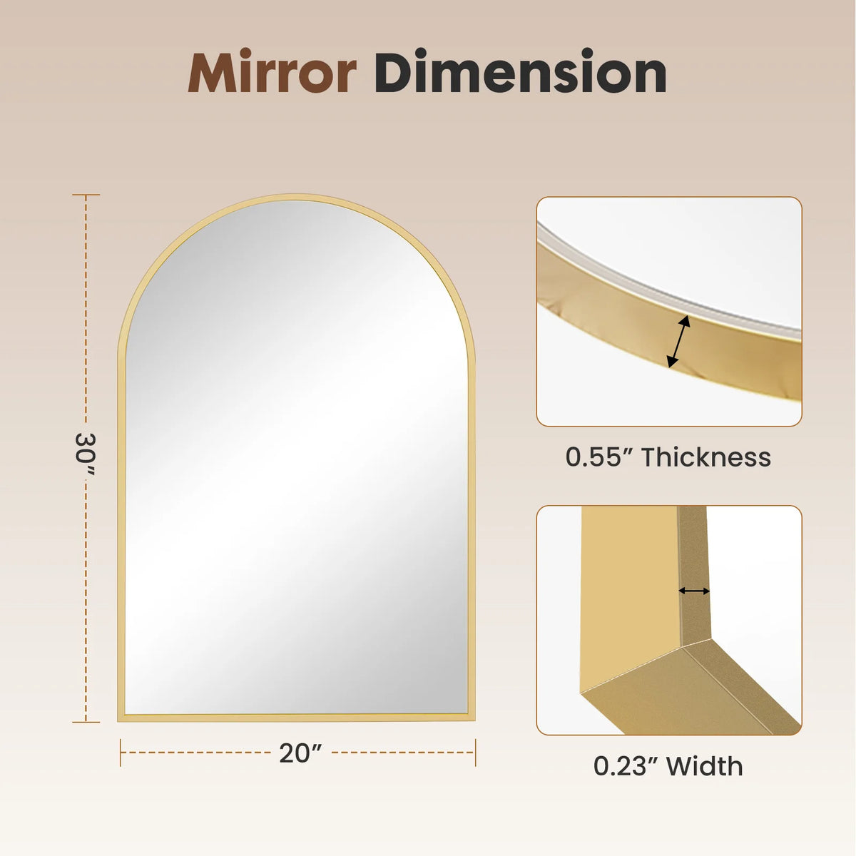 30"x38" Arched Bathroom Mirror....