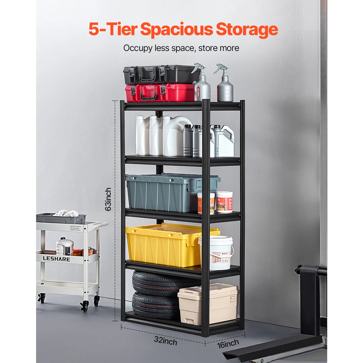 5-Tier Garage Storage Shelves 400 lbs. Per Shelf, Adjustable Metal Shelving....