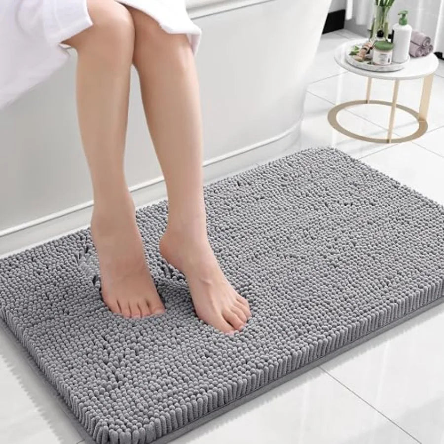 Bathroom Rugs 30x20,  Absorbent Chenille, Rubber Backing Quick Dry, Machine Washable