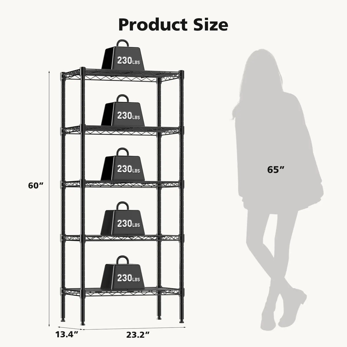 3-5 Tier Rustic Metal Storage Shelves Adjustable Racks, Standing Metal Frame.....