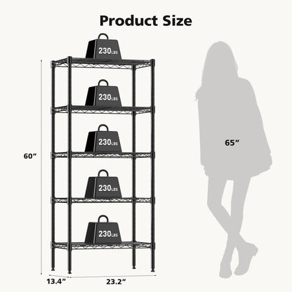 3-5 Tier Rustic Metal Storage Shelves Adjustable Racks, Standing Metal Frame.....