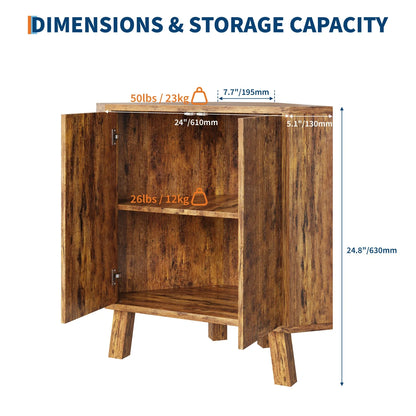 Rustic Wooden Corner Storage Cabinet with Adjustable Shelf....