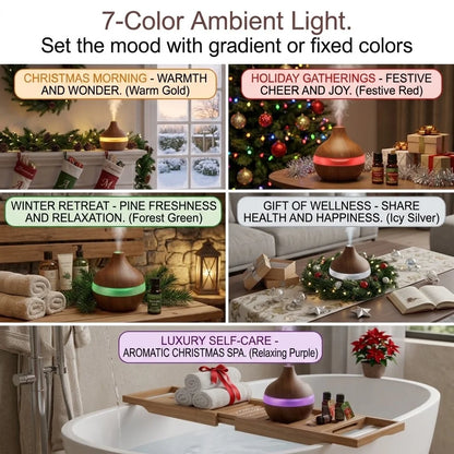10 Oz, Essential Oil Diffuser with 7-Color LED Night Light, Dark Wood Grain Humidifier, Portable USB Rechargeable Aroma Humidifier with 4-Hour Auto Shut-Off.....