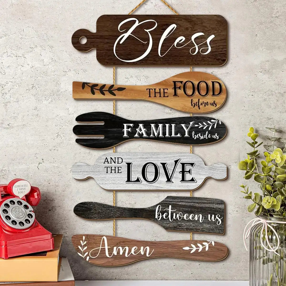 1 Set Prayer Wooden Hanging Sign Wall Art.....