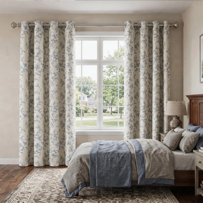 4 Sizes 2 Panels Floral Print Blackout Curtains, Grommet Top, 4 Colors.....