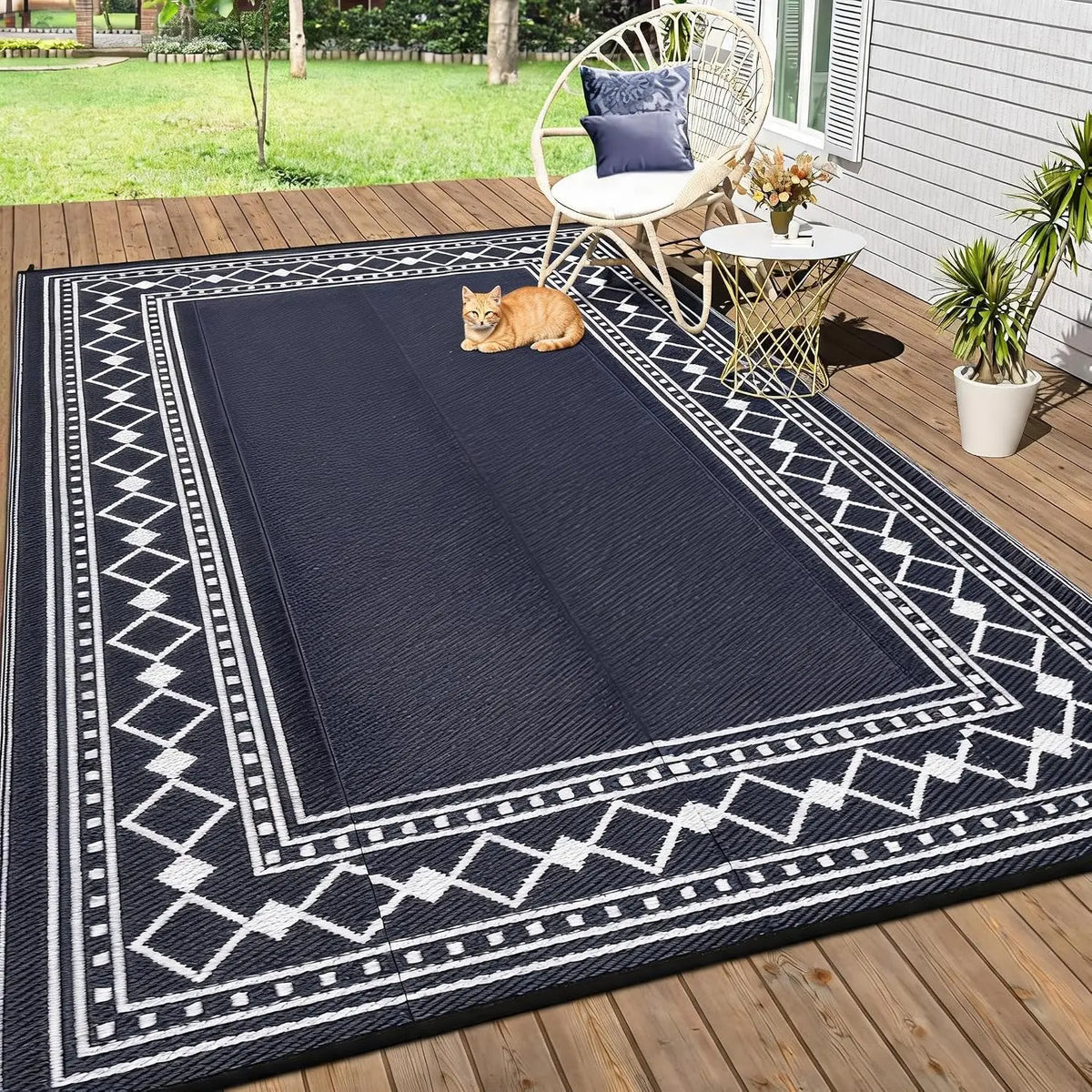 9x18/8X10FT Waterproof Plastic Carpet Washable Outdoor Mat