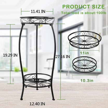 Metal Plant Stand Indoor Outdoor, 2 Tier 25" Tall, Heavy Duty Rustproof....