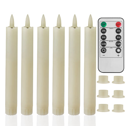 6.6 Inch LED Flameless  Candles with Remote, 6/12 PCS, 2 AAA Battery's needed, 3D Flickering