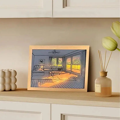 Creative Wall Art Painting, Lighting Picture Frame LED 3 Colors Night Light ....