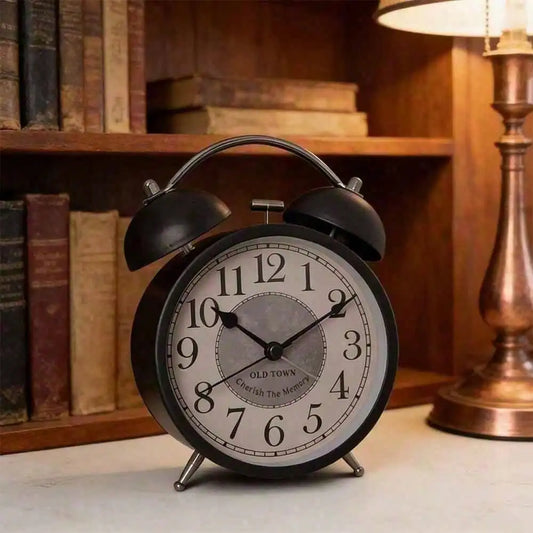 Retro  4.5-Inch Dual Metal Alarm Clock, Bedside Tables