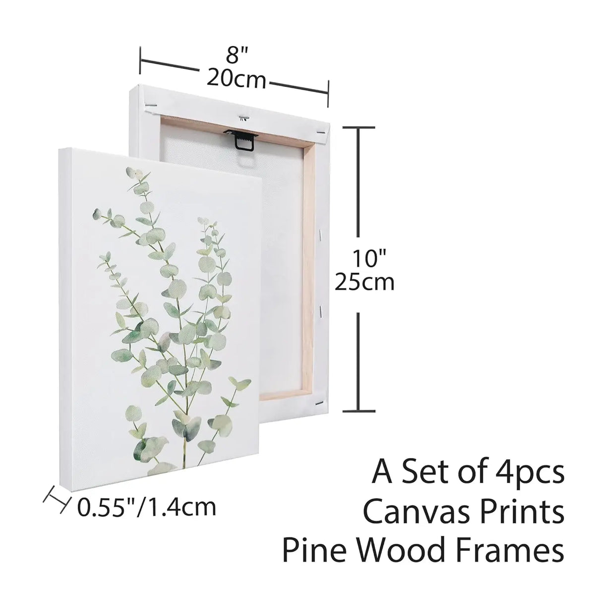 4‑Pcs Framed Botanical Canvas Wall Art 8×10 Inch, Boho Wall Decor for Any Room....