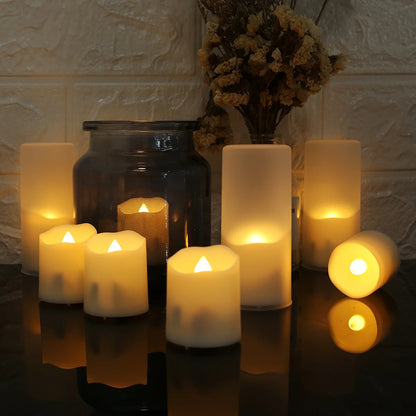 12 Rechargeable Led Candles Timer Remote LED Light Flameless.....