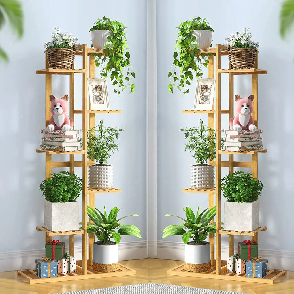 Natural Bamboo Plant Stand, Indoor Outdoor,15.7x8x48 inch's....