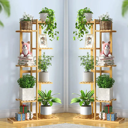 Natural Bamboo Plant Stand, Indoor Outdoor,15.7x8x48 inch's....