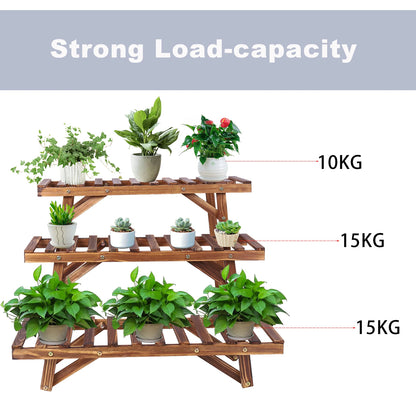 3 Tier Wooden Plant Stand Planter Organizer / 27.5x9.8x4.9 inch....