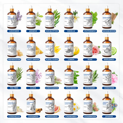 3.3 Oz. Natural Essential Oil, Frankincense/Lemon/Rosemary/Tea Tree/Lavender/Wintergreen/Ylang, Humidifiers, DIY Candles....