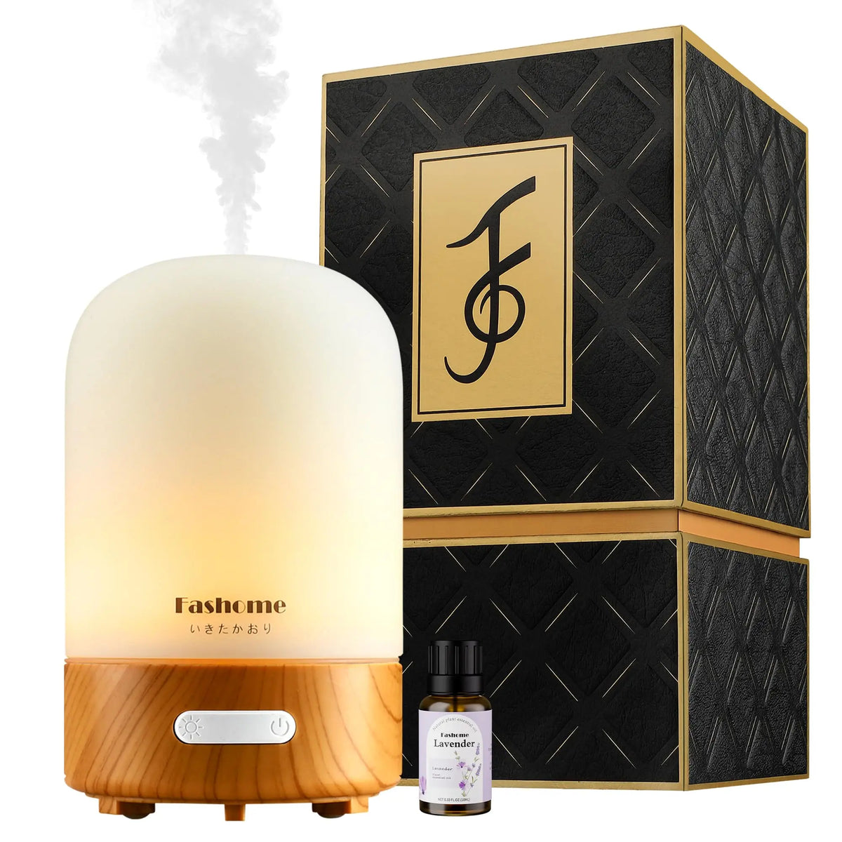 Essential Oil Diffuser, Ultrasonic Humidifier, Hand Blown Glass, Auto Shut-Off, 3 Modes White Lights, 3.3 Oz.3 Color.....