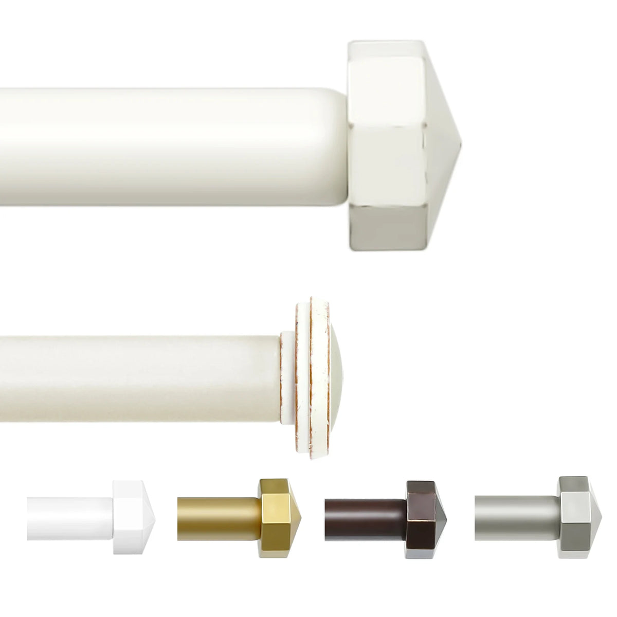 Heavy Duty Adjustable Curtain Rod, 5/8 Inch Diameter Double Window Drapery Rod Set, 28 to 120 Inches
