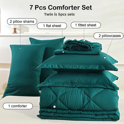 5pcs/7pcs Twin Full Queen King Bedding Sets  Comforter Flat Sheet Fitted Sheet Pillowcases Sleeping Sets